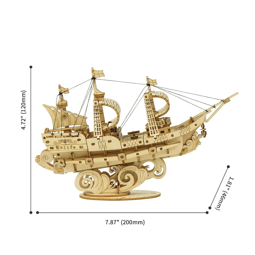 Sailling Ship Model 3D Wooden Puzzle