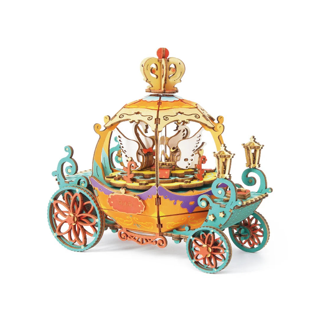 Pumpkin Carriage Music Box DIY 3D Wooden Puzzle