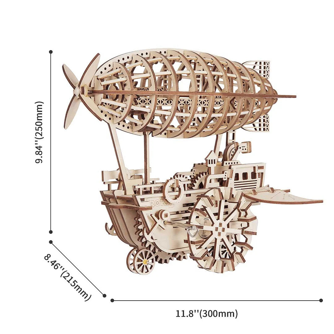 Air Vehicle Mechanical Airship 3D Wooden Puzzle