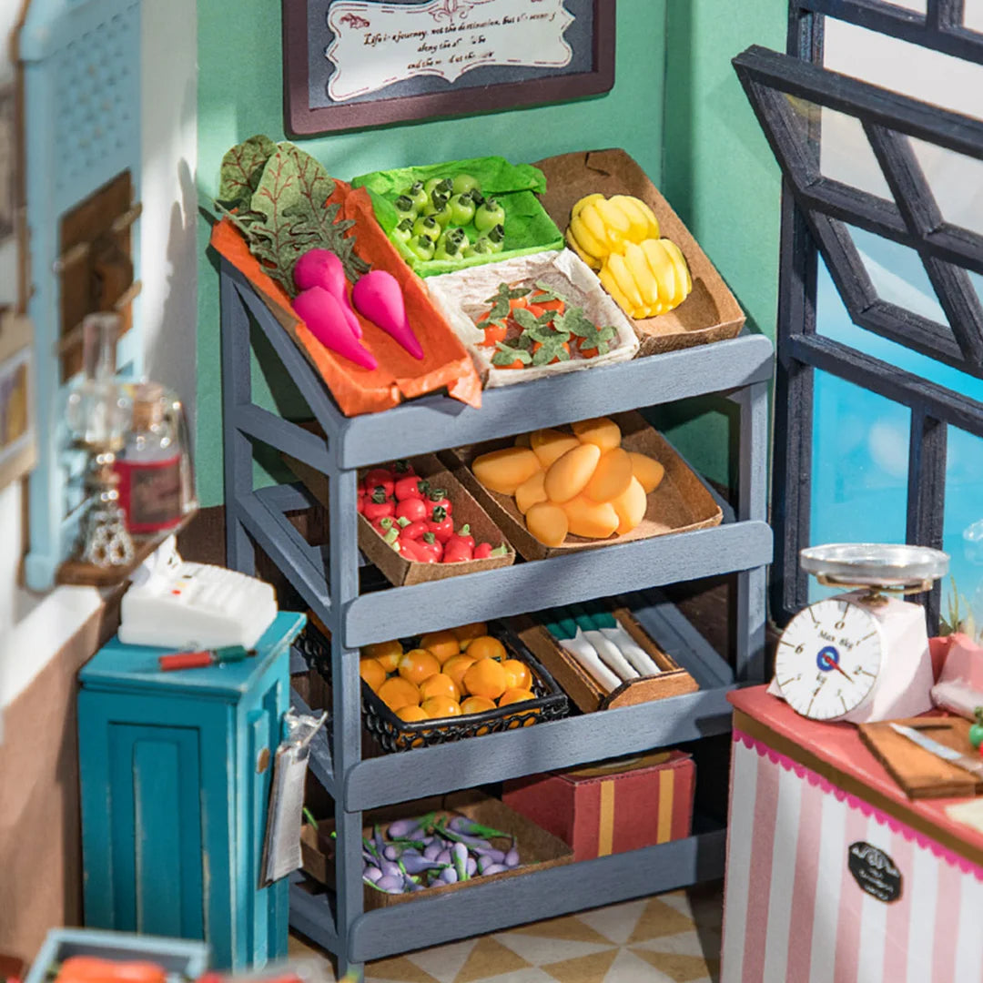 Carl's Fruit Shop Vegetable Market DIY Miniature Dollhouse