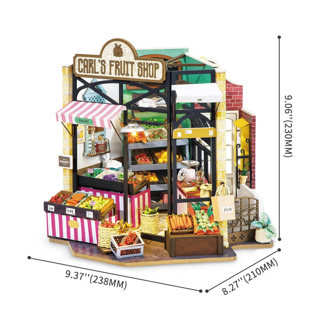 Carl's Fruit Shop Vegetable Market DIY Miniature Dollhouse